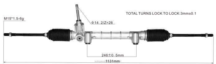 autopeças alvorada cremalheira de direção hidráulica 68543684aa 52158008 08TR2793 DODGE/CHRYSLER