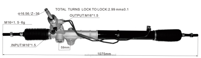 auto peças Brasil cremalheira de direção hidráulica 57700-2s100 57700-2s000 08TR2750 HYUNDAI/KIA
